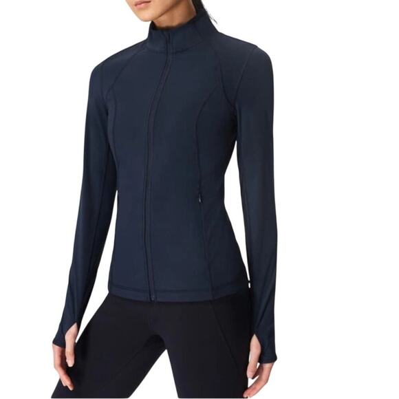 Sweaty Betty Power Workout Full Zip Jacket Navy Blue Small - Picture 1 of 9